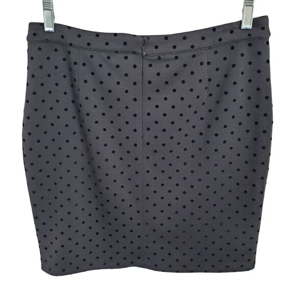 Loft Petites 10P Size 10 Skirt Knee Pencil Polka Dot Stretch Party Office Black - Picture 2 of 8